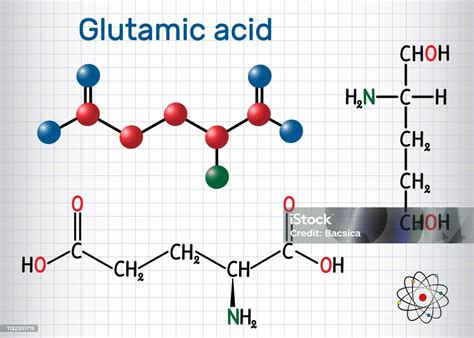 Glutamic Acid Aliphatic Amino Acid Molecule Sheet Of Paper In A Cage