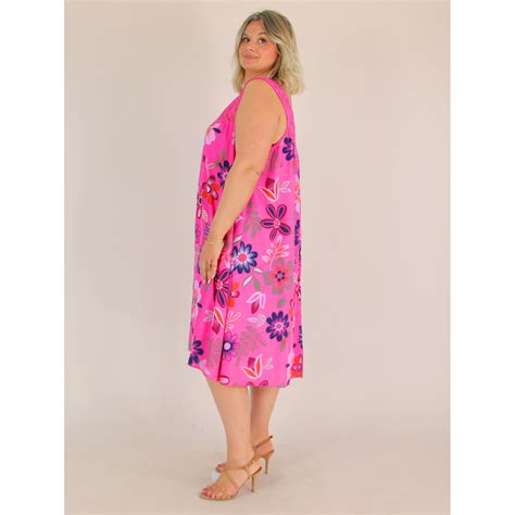 Robe Boh Me Dentelle Grande Taille Marguerite Fushia