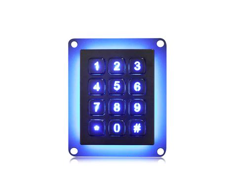 Key Vandal Proof Backlit Metal Numeric Keypad For Cash Machine