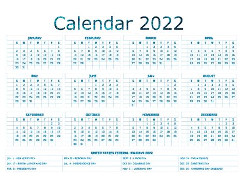 Calendar 2022, Yearly Planner, Monthly Schedule PNG Free