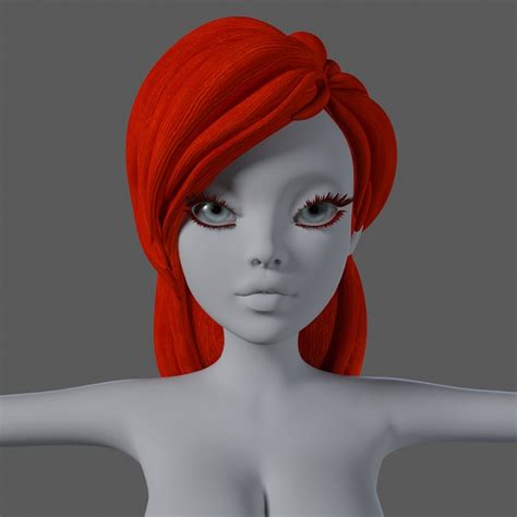 Girl Hairstyle 3d Model Turbosquid 1219291