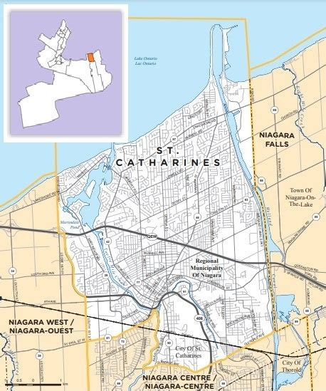 St Catharines Map With Inset Corriere Canadese