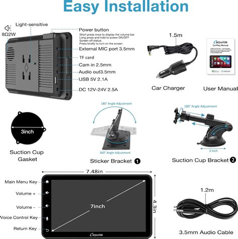 Carpuride W Inal Mbrico Apple Carplay Y Android Auto Pulgadas