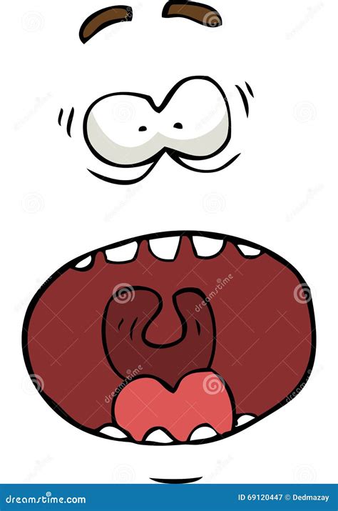 Cartoon screaming face stock vector. Illustration of doodle - 69120447