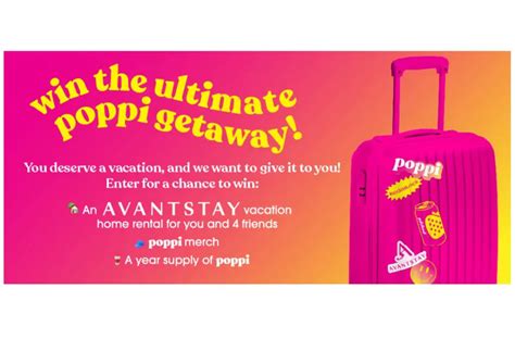 Poppi AvantStay Vacation Summer Sweepstakes Win AvantStay Credits