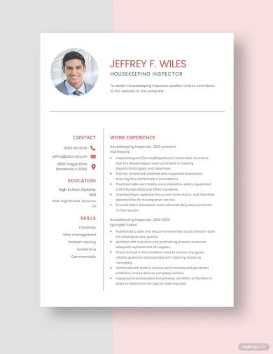 FREE 17 Sample Housekeeping Resume Templates In MS Word PDF