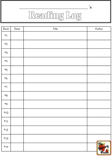 Printable Reading Journal Template