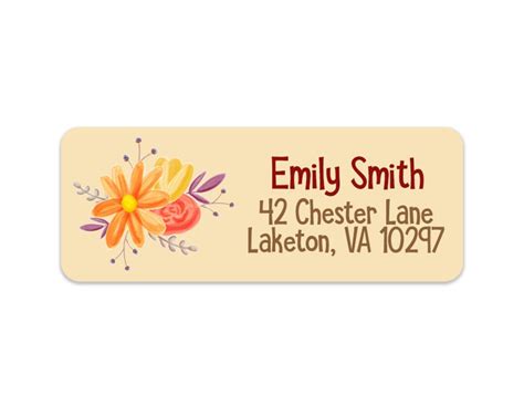 Fall Floral Address Labels Watercolor Floral Bouquet Address Labels Fall Return Address Fall ...