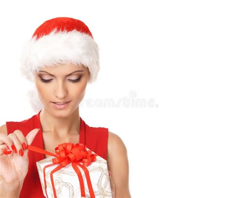 Jeune Santa Sexy Dans Le Bikini Image Stock Image Du Rouge Gens