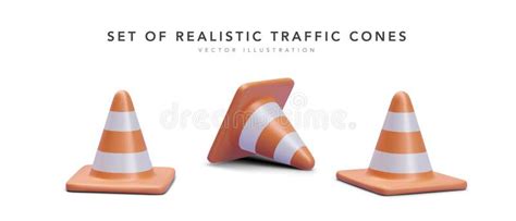 Cartoon Traffic Cones Set Stock Illustrations Cartoon Traffic