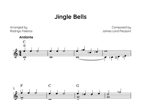 Jingle Bells Arr Rodrigo Faleiros Sheet Music James Lord Pierpont