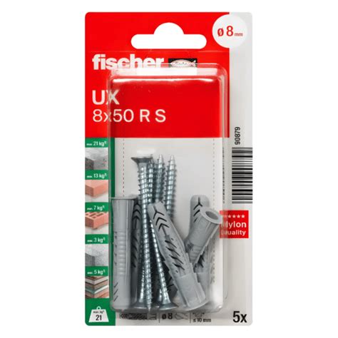 Blister Taquete Universal De Nylon UX 850 Tornillo 5 Pzas 5