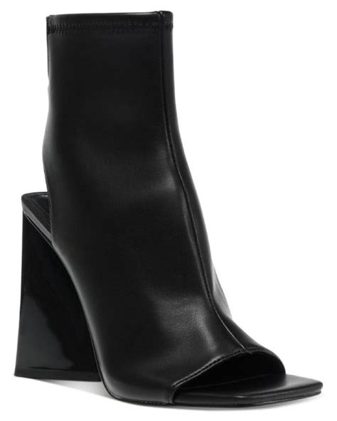 Steve Madden Transfer Peep Toe Ankle Booties In Black Lyst