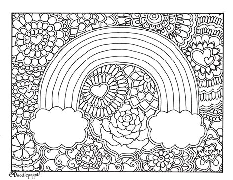 Rainbow Pride Coloring Page Coloring Book Page Printable Etsy Abstract Coloring Pages