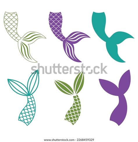 Mermaid Tail Set Vector Files Cricut Stock Vector Royalty Free 2268459329 Shutterstock