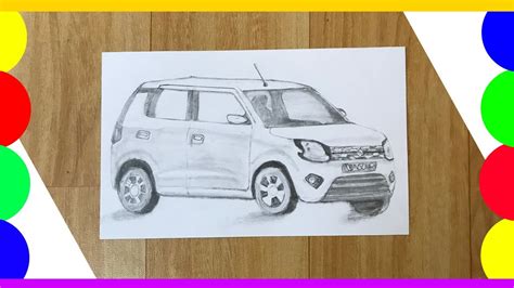 How To Draw Maruti Wagonr Car Sketch Very Easy For Beginners Maruti