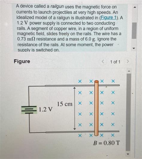 Solved A Device Called A Railgun Uses The Magnetic Force On Chegg