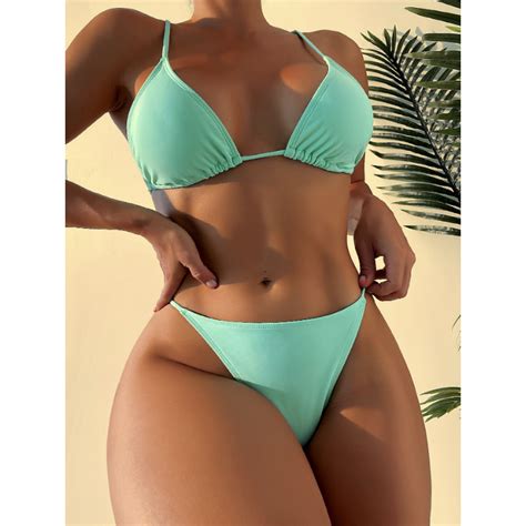 Fashion Show Swimwear Women Sexy Two Piece Bikini High Waisted Thong