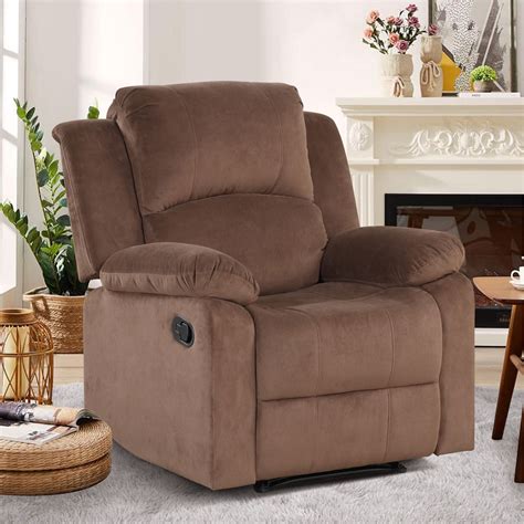 Ebello 36 Wide Adult Recliner Chair Tan Microfiber Fabric With