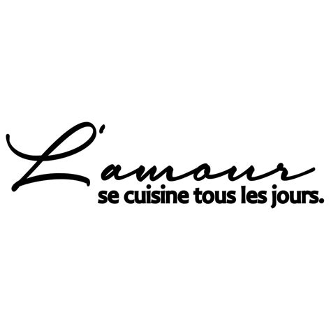 Sticker Mural L Amour Se Cuisine Tous Les Jours Wall Art Fr