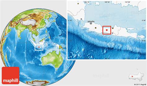 Physical Location Map of Kab. Purbalingga, highlighted country