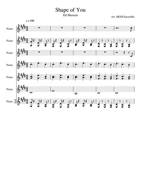 Shape of You - Piano Cover Sheet music for Piano (Mixed Ensemble ...