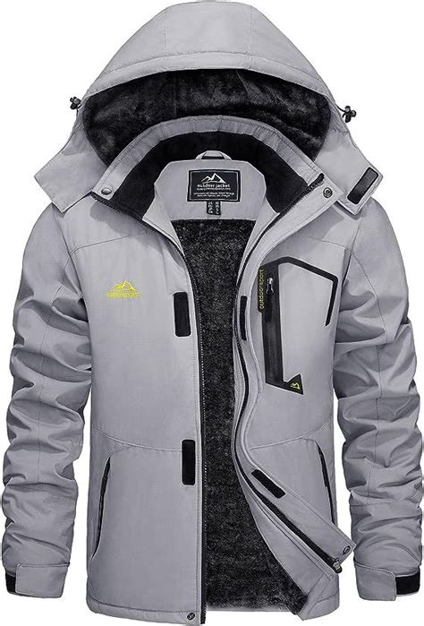 KEFITEVD Men's Waterproof Fleece Jackets Winter Warm Ski Raincoats ...