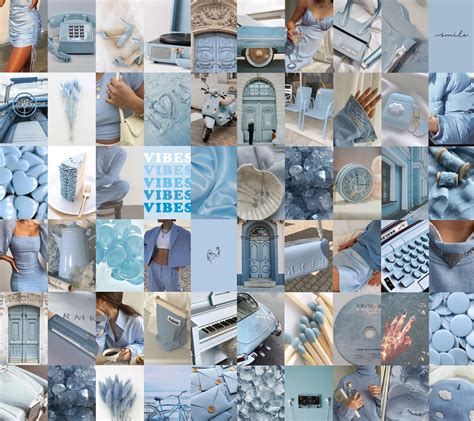 Pcs Pastel Blue Aesthetic Wall Collage Powder Blue Aesthetic