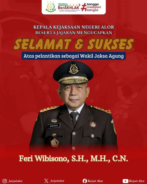 Selamat Dan Sukses Atas Pelantikan Bapak Feri Wibisono S H M H C N