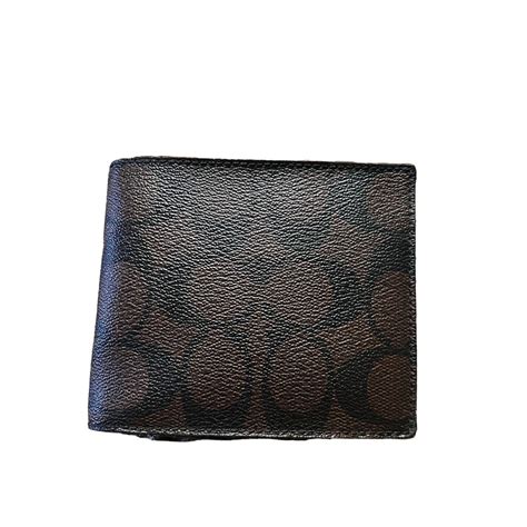 Coach Brown Leather Bifold Signature Logo Wallet Gem