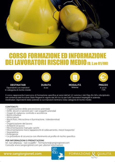 Corso Formazione Ed Informazione Dei Lavoratori Rischio Medio D L Vo