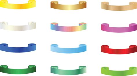 Colorful Vector Ribbon Banners Set Of Ribbons Banners With Label Tag