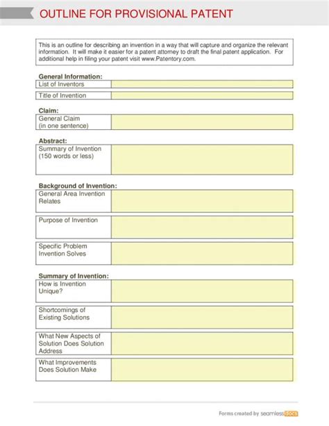 Provisional Patent Example Template Business