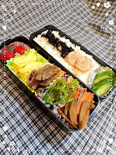 ゆき茶が投稿したフォト「お弁当🍙 ★ご飯（昆布、焼き明太子、ぬか漬け） ★きんぴら」 2023 04 14 055156 Limia リミア