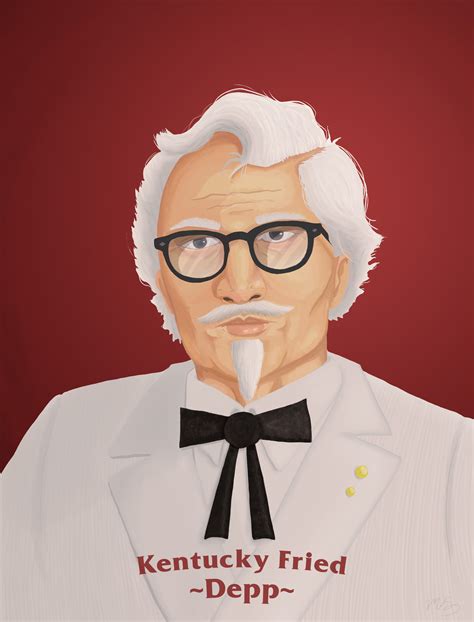 Artstation Illustrated Portrait Johnny Depp As Colonel Sanders Kentucky Fried Depp