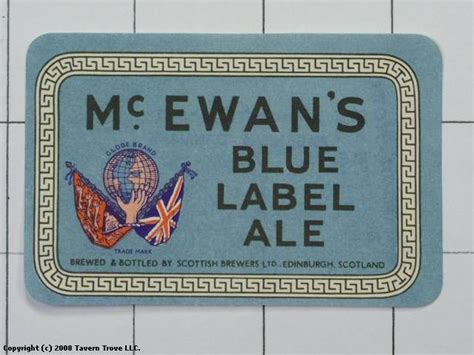 Labels Mcewans Blue Label Ale Scottish Breweries Ltd Edinburgh Scotland