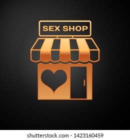 Gold Sex Shop Building Striped Awning Stock Vector Royalty Free