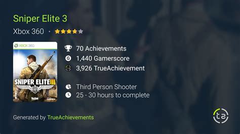 Sniper Elite 3 (Xbox 360) Achievements | TrueAchievements