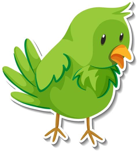 Little green bird animal cartoon sticker 5441949 Vector Art at Vecteezy