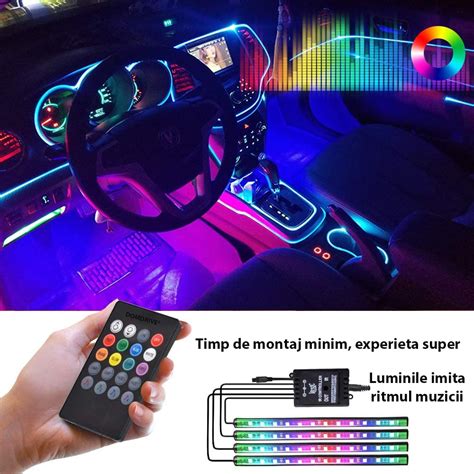 Banda Led Domdrive Auto Lumini Ambientale Telecomanda Jocuri De