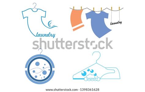 Set Laundry Service Logo Design Stock Vector (Royalty Free) 1398361628