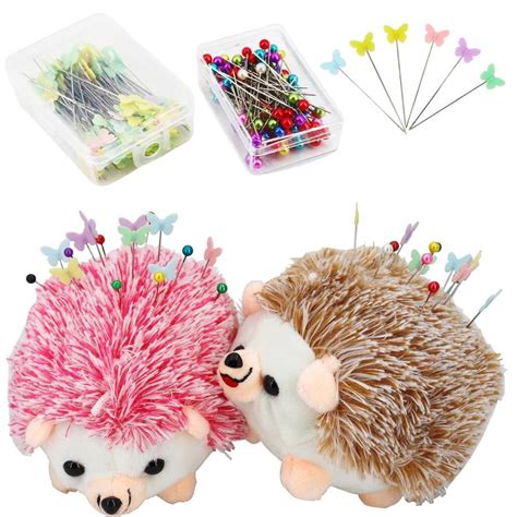2 Pcs Hedgehog Shape Pin Cushion Cute Pincushions Sewing Kit Lovely