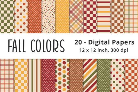 Fall Colored Printable Scrapbook Paper Graphic by Lemon Paper Lab ...