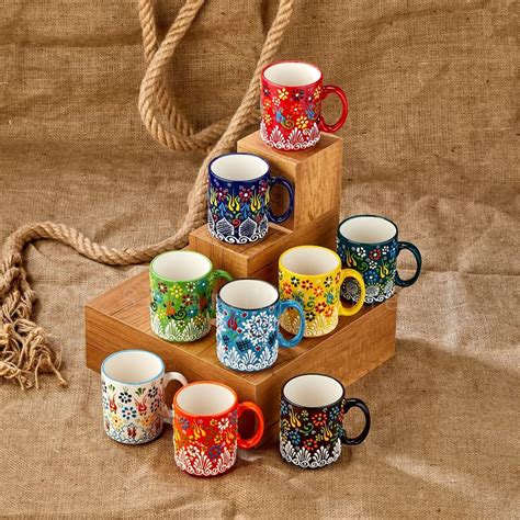 Hand Painted Colorful Ceramic Coffee Mug, 11oz Handmade Coffee Cup ...