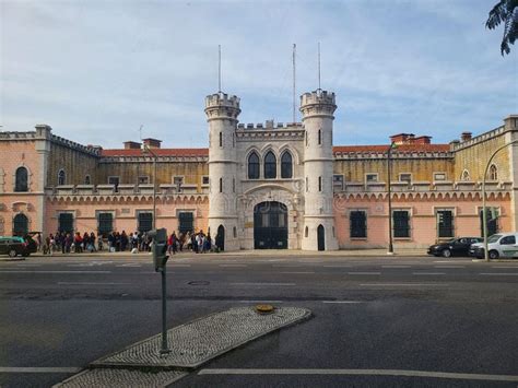 Facade of the Prison Building in Lisbon, Portugal. Stock Image - Image ...