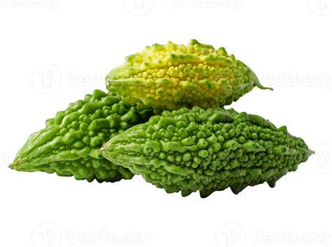 Bitter Melon Bitter Gourd On White Background With Clipping Path