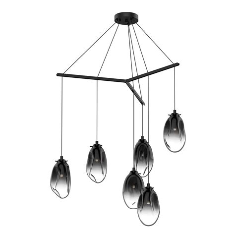 Mid Century Modern Led Multi Light Pendant Black Liquid By Sonneman Lighting 297625k