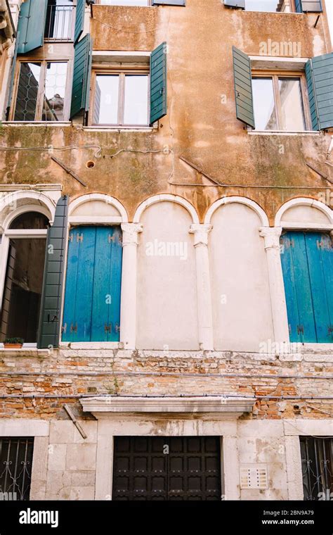 Close Ups Of Building Facades In Venice Italy The Facade Of A Five