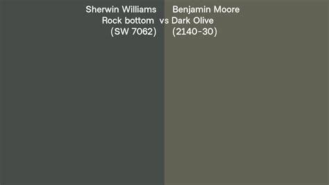 Sherwin Williams Rock Bottom Sw 7062 Vs Benjamin Moore Dark Olive 2140 30 Side By Side