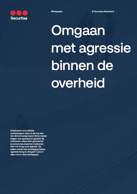 Whitepaper Omgaan Met Agressie Binnen De Overheid